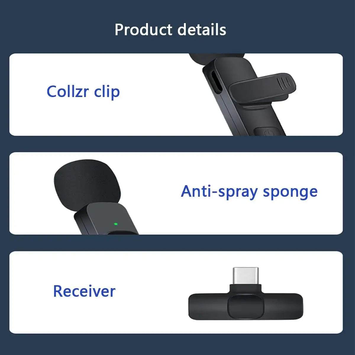 VERTRIX INNOVATIONS Mini Wireless Lavalier Microphone