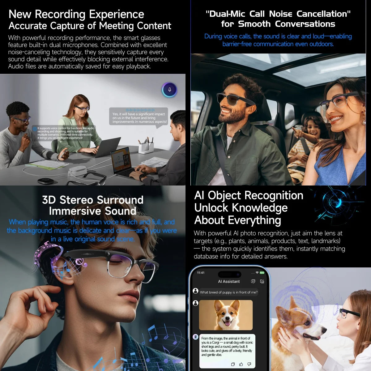 VERTRIX INNOVATIONS 2026 8K HD AI Smart Glasses with Voice Assistant