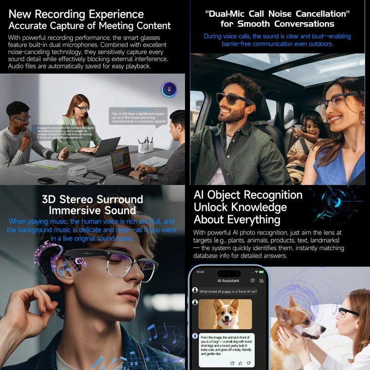 VERTRIX INNOVATIONS 2026 8K HD AI Smart Glasses with Voice Assistant