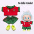 VERTRIX INNOVATIONS Labubu Football Jersey & Shoes 3-Piece Set for 15–17cm Dolls