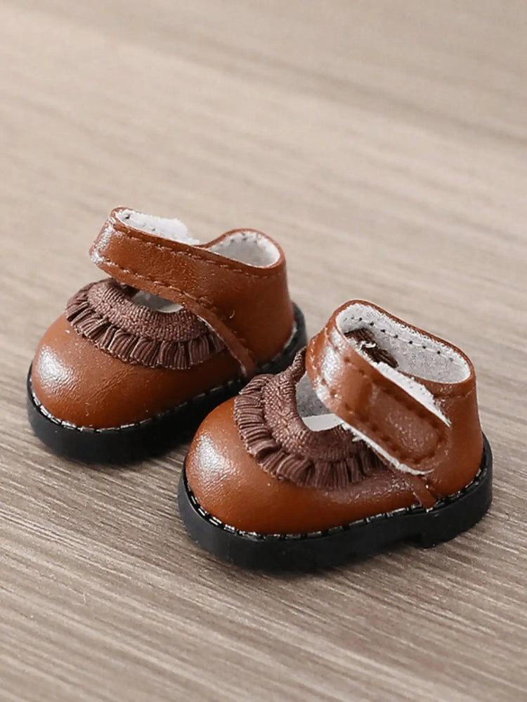 VERTRIX INNOVATIONS Labubu Morning Shoe Accessories 3.8cm Mini Leather Shoes