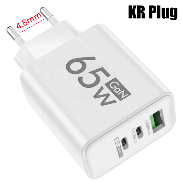 VERTRIX INNOVATIONS 3 in 1 Quick Charge 3.0 USB Charger Type C PD Fast Charging