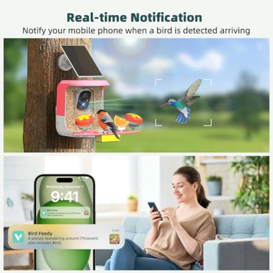 VERTRIX INNOVATIONS Smart Bird Feeder with 2K AI Camera