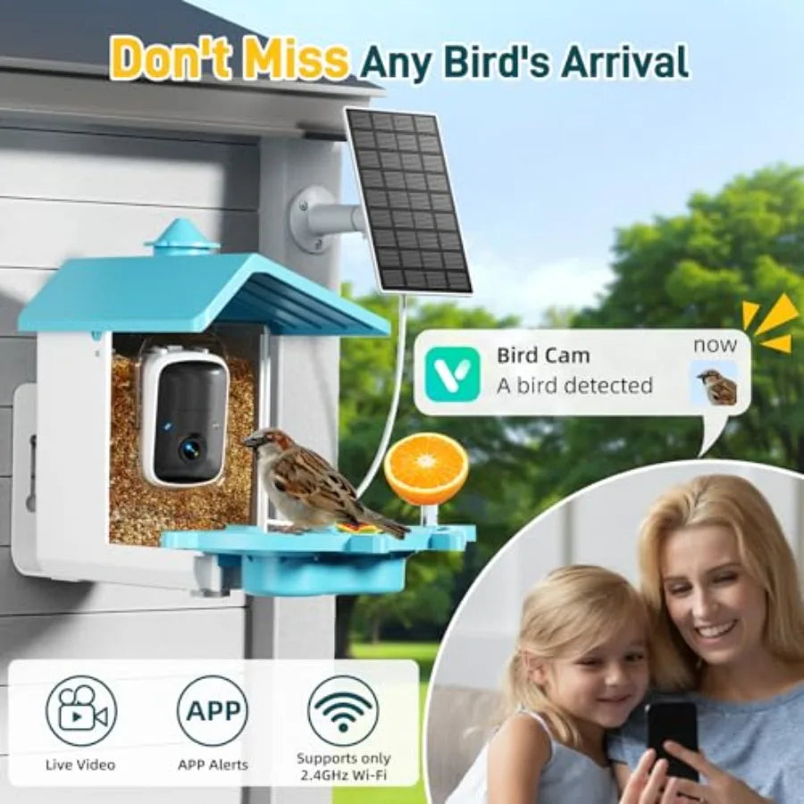 VERTRIX INNOVATIONS Smart Bird Feeder with AI Camera & WiFi