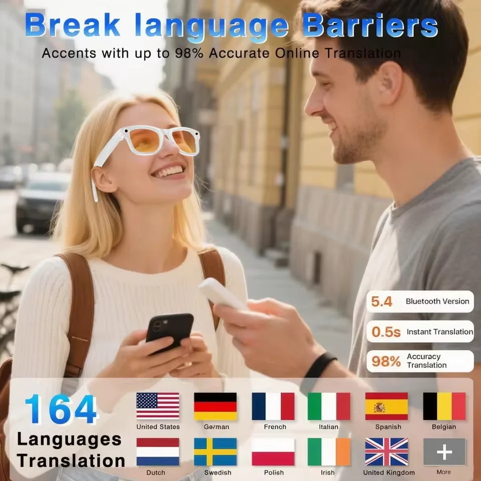 VERTRIX INNOVATIONS 8MP Camera AI Smart Glasses for Men & Women