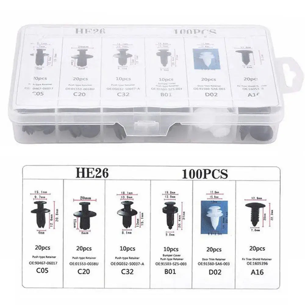 VERTRIX INNOVATIONS Mixed Auto Fastener Clips Kit for Car Panels