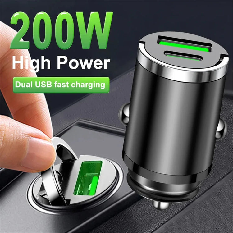 VERTRIX INNOVATIONS 200W Mini Dual Ports USB Car Charger Lighter Fast