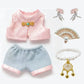 VERTRIX INNOVATIONS Labubu Chinese Style Pink Embroidered Outfit for 15–17cm Dolls