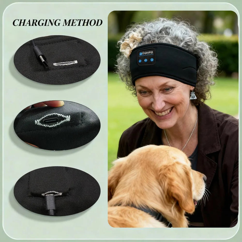 VERTRIX INNOVATIONS Wireless Bluetooth Music Eye Mask Sports Headband Anti-noise Headphones