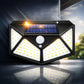 Solar Powered 100 LED Motion Sensor Wall Light, Waterproof Outdoor Security Lamp for Garden, Fence, Yard, Pathway Decoration
