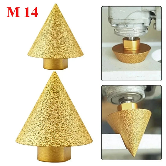 M14 Thread Diamond Beveling Chamfer Bit 38/50mm Cone Punching Expanding Drill Bit Grinding Wheel Ceramic Tile Chamferer