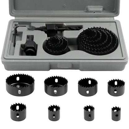 11pcs/set Hole Saw Cutting Set Kit Tools 19-64mm Wood Metal Alloys Circular Round with Case