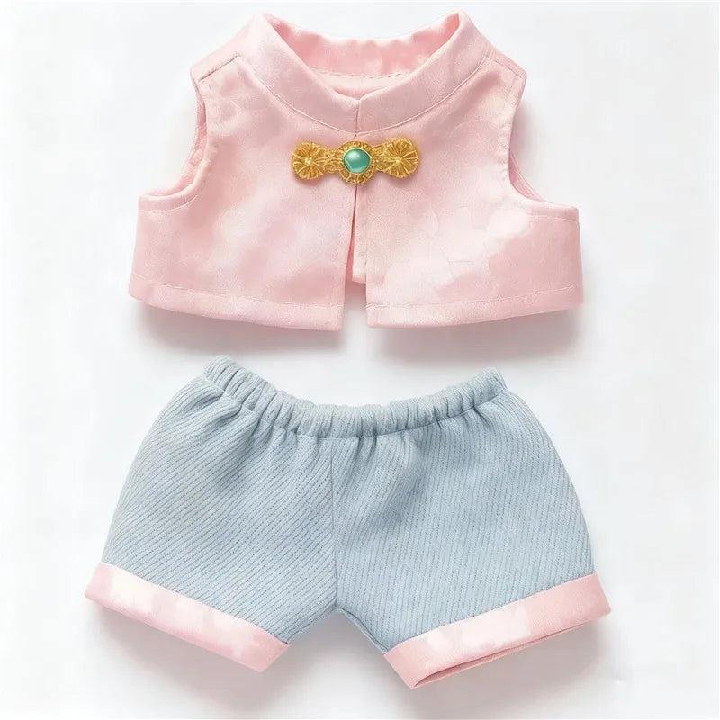 VERTRIX INNOVATIONS Labubu Chinese Style Pink Embroidered Outfit for 15–17cm Dolls