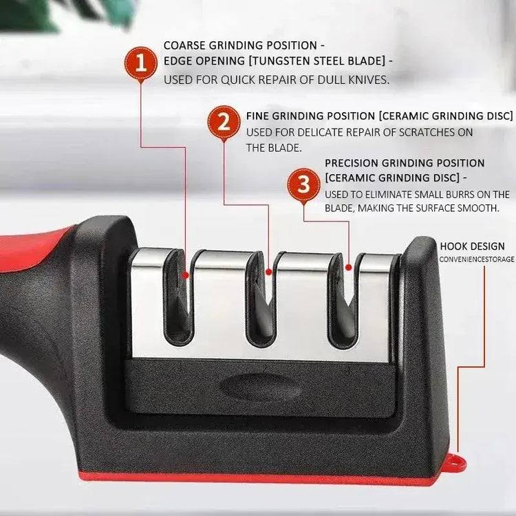 VERTRIX INNOVATIONS 3/4-Segment Kitchen Knife Sharpener