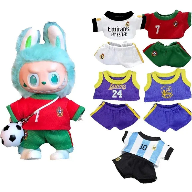VERTRIX INNOVATIONS Labubu Sports Football Outfit Set 15–17cm Dolls