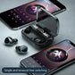 TWS M10 wireless Bluetooth earbuds charging case with two earbuds beside smartphones showing music playback.