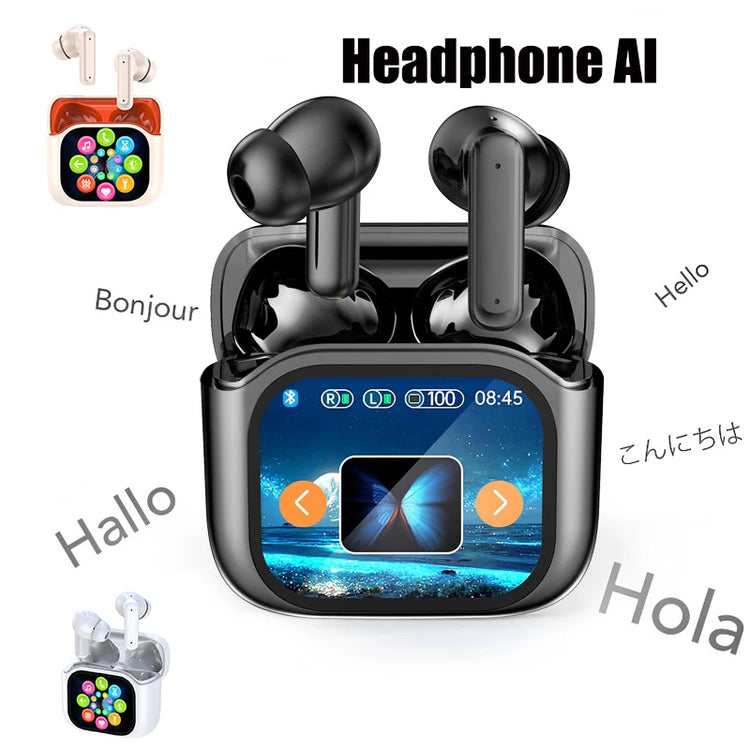 VERTRIX INNOVATIONS Smart AI Translation Bluetooth Earphones with LCD Display