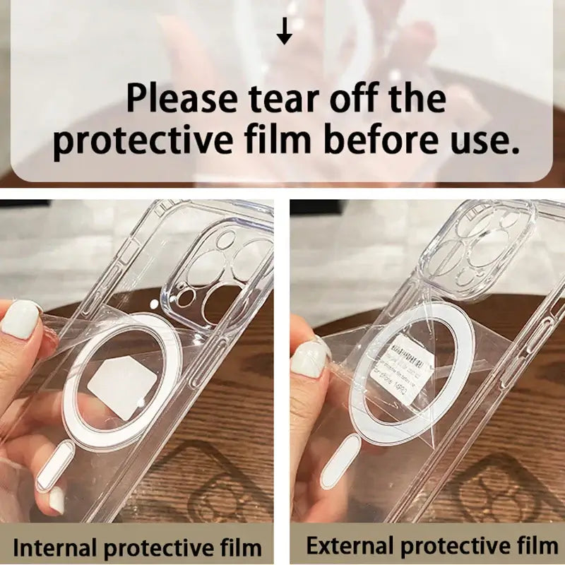 VERTRIX INNOVATIONS Magnetic Transparent Shockproof Wireless Charging Phone Case