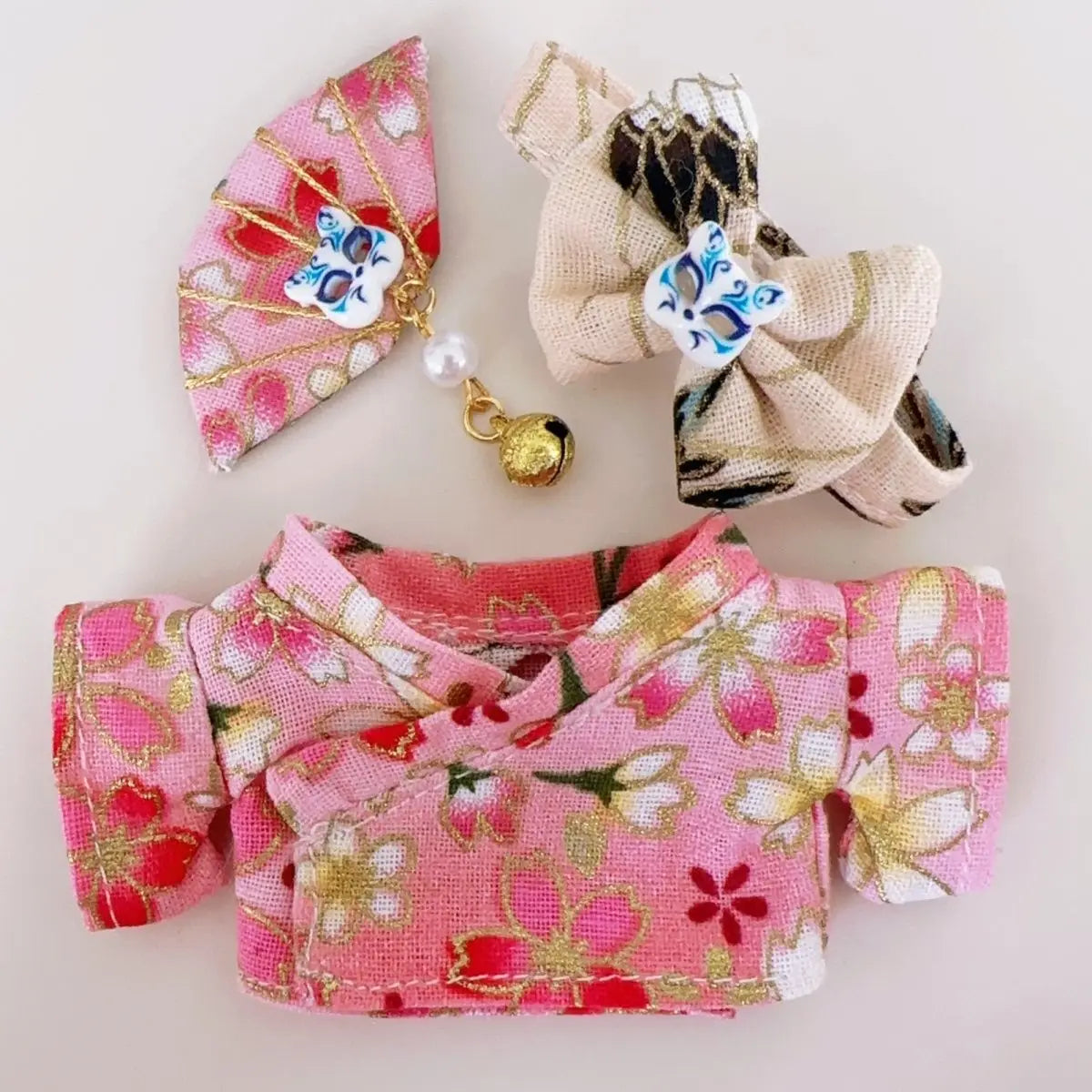 VERTRIX INNOVATIONS Labubu 4.0 Cherry Blossom Kimono Outfit for 10cm Dolls