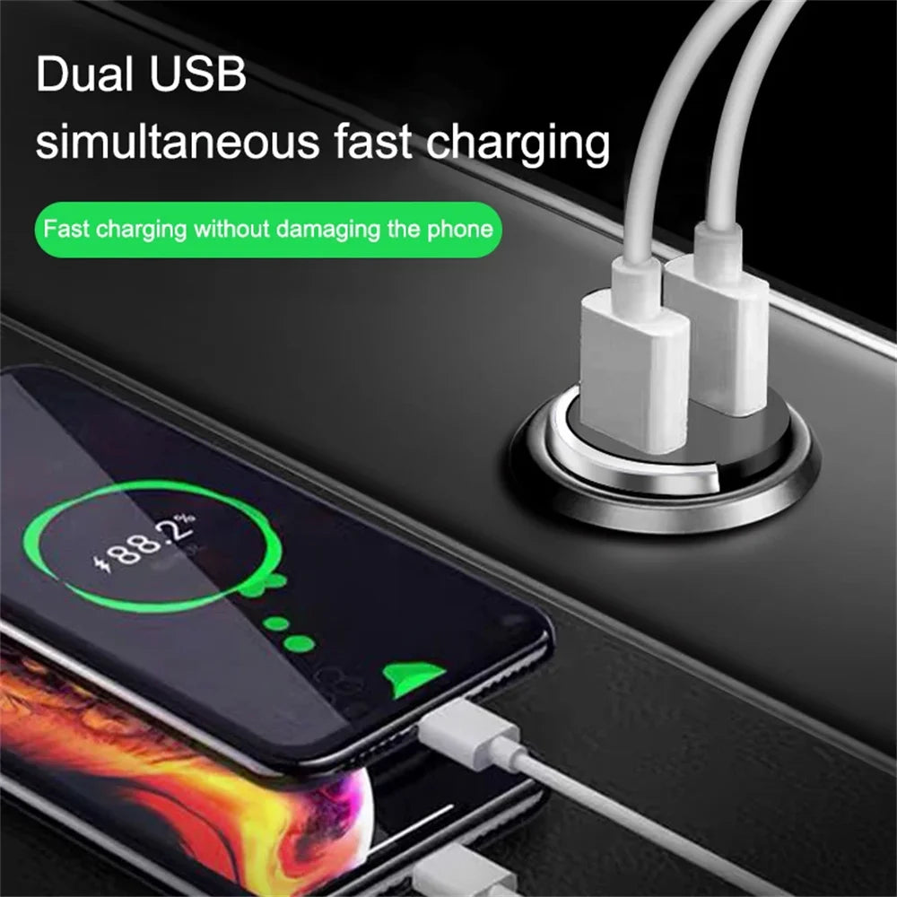 VERTRIX INNOVATIONS 200W Mini Dual Ports USB Car Charger Lighter Fast