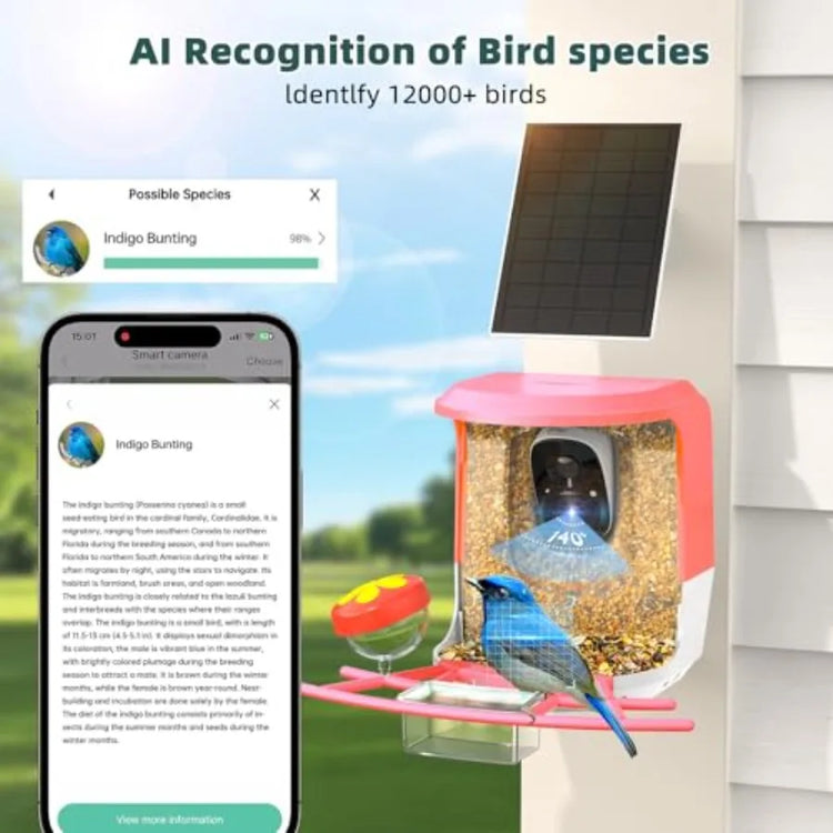 VERTRIX INNOVATIONS Smart Bird Feeder with 2K AI Camera