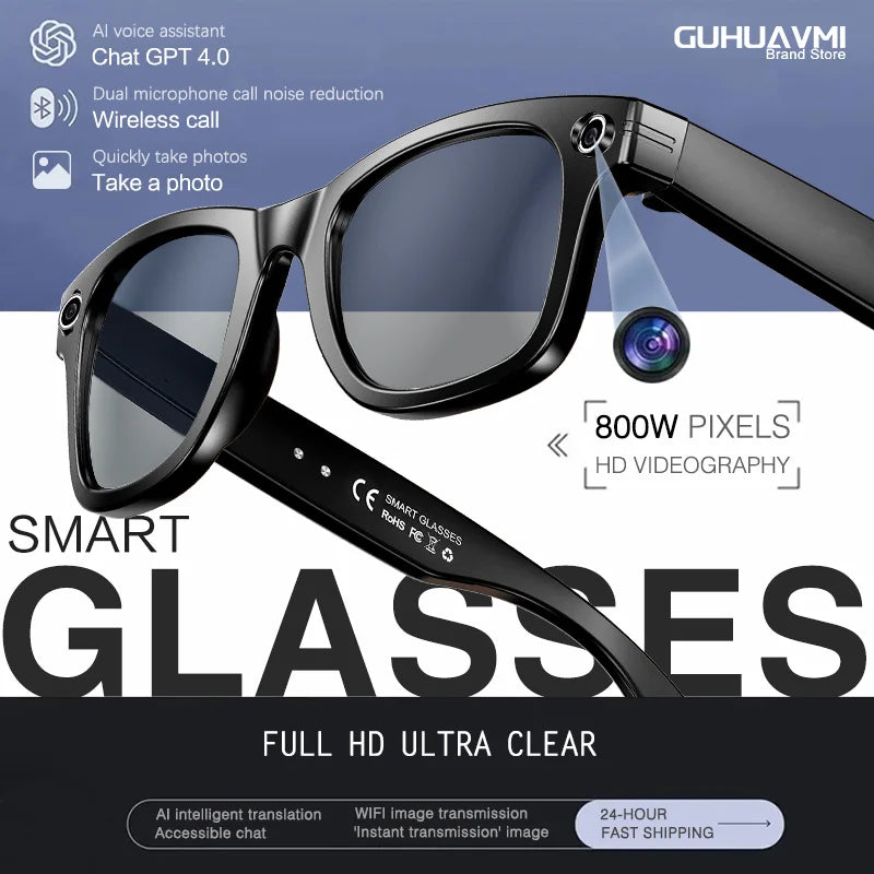 VERTRIX INNOVATIONS AI Shooting Glasses 4K HD Camera Smart Sunglasses