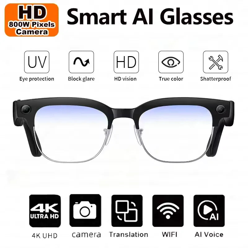 VERTRIX INNOVATIONS 2026 8K HD AI Smart Glasses with Voice Assistant